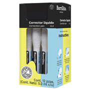 [BAR-CRR-CCL5] Corrector líquido Barrilito tipo bolígrafo con 12 piezas de 5 ml corrector
