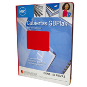 [GBC-PAS-P3547] Cubierta plástica tamaño carta GBPlak liso GBC color rojo