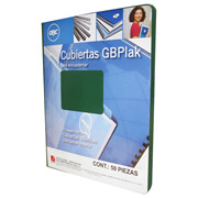 Cubierta plástica tamaño carta GBPlak liso GBC color verde