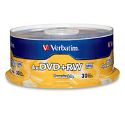 [VER-DIS-94834D] Disco Verbatim DVD+RW 4x 4.7 GB torre con 30 pzas