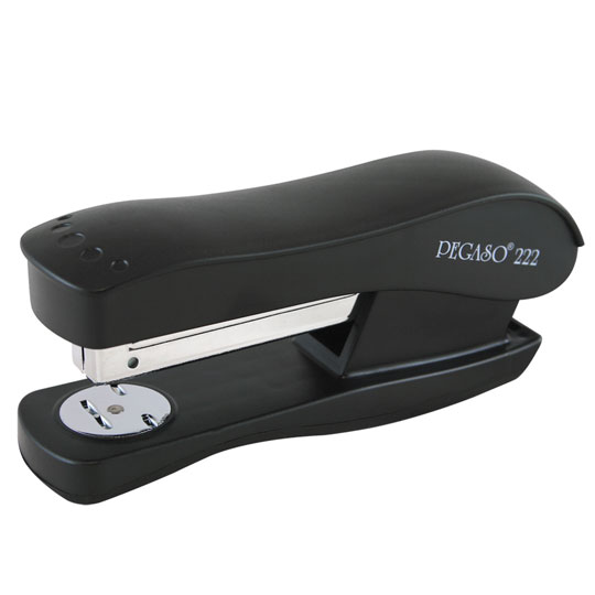 [AZO-ENG-222] Engrapadora plástica Pegaso 222 media tira color negro