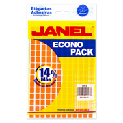 Etiqueta JANEL econopack no.1 naranja con 1440 etiquetas de 9x13mm