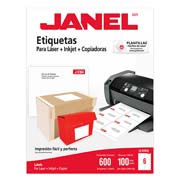 Etiqueta laser mod j-5164 blanca JANEL 85x102mm con 600 etiquetas