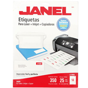 Etiqueta laser mod j-5262 blanca JANEL 34x102mm con 1000 etiquetas