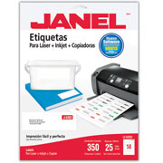 Etiqueta laser mod j-5262 blanca JANEL 34x102mm con 350 etiquetas