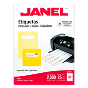 Etiqueta laser mod j-5267 blanca JANEL 13x45mm con 2000 etiquetas