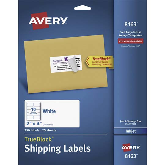 Etiqueta tecnología inkjet AVERY color blanco
