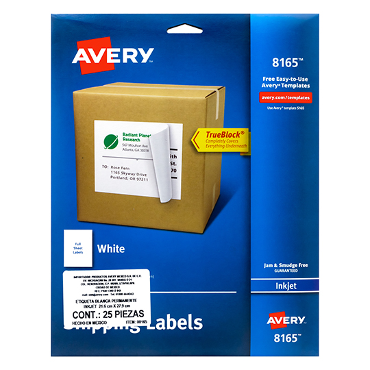 Etiqueta tecnología inkjet AVERY color blanco
