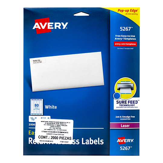 Etiqueta tecnología laser AVERY color blanco