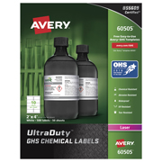 Etiqueta tecnología laser AVERY ultraduty GHS para quimicos