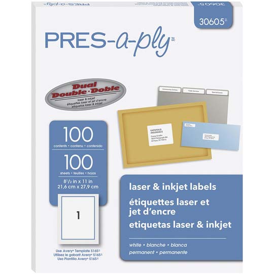 Etiqueta tecnología laser/inkjet AVERY color blanco