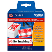 [BRO-ETI-DK2251] Etiquetas brother de papel blanco de longitud continua (negro / rojo) DK2251