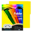 Folder amarillo intenso APSA tamaño carta  , paquete con 100 piezas