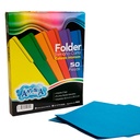 Folder azul intenso APSA tamaño carta  ,paquete con 100 piezas