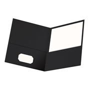 Folder con doble solapa Oxford carta color negro caja con 25 pzas