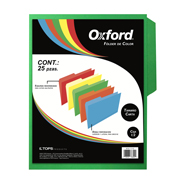 Folder de color Oxford carta color verdeceja 1/2 caja con 25 pzas