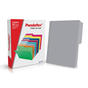 Folder de color Pendaflex carta color gris ceja 1/2 caja con 50 pzas