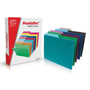 Folder de color Pendaflex carta color surtido ejecutivo ceja 1/2 caja 50 pzas