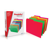 Folder de color Pendaflex carta color surtido neón ceja 1/2 caja con 50 pzas