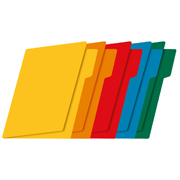 Folder de color intenso Fortec carta colores surtidos ceja 1/2 caja con 25 pzas
