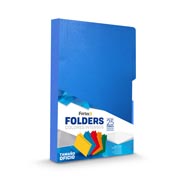 Folder de color intenso Fortec oficio color azulrey ceja 1/2 caja con 25 pzas