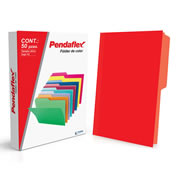 Folder manila Pendlaflex oficio color rojo ceja 1/2 caja con 50 pzas
