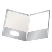 Folder showfolio laminado Oxford cart a color gris caja con 25 pzas