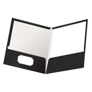 Folder showfolio laminado Oxford carta color negro caja con 25 pzas