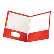 Folder showfolio laminado Oxford carta color rojo caja con 25 pzas