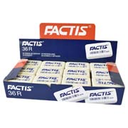 [DIE-GOM-5094] Goma Factis 36RB color blanco caja con 36 gomas rectangulares