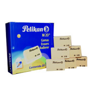 Goma Pelikan M20 tipo migajon, caja exhibidora con 20 Piezas