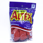 [LJA-GUANTE-ALTE] Guantes de hule Altex color rojo, N. 8 .