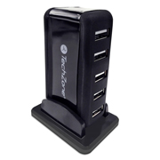 [TZ-ACC-HUB01] HUB 7 PUERTOS NEGRO TECHZONE