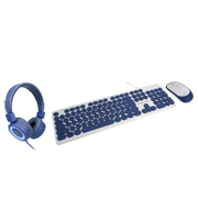 [MC-ACC-201731] Kit teclado, mouse y diadema Perfect ice azul farben