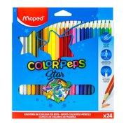 [MPD-COL-183224] Lapices de color Maped con 24 piezas  Lápiz colorpeps triangular