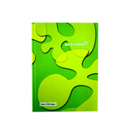 [EST-CUA-80] Libreta 1/4 pasta dura forma francesa Estrella raya 192 hojas