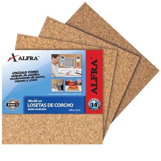 [ALF-PIZ-6768] Loseta de corcho Alfra 30 x 30 cm.