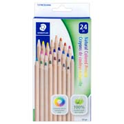 [STD-COL-D24A6] Lápices de color Staedtler de madera natural, caja con 24 piezas