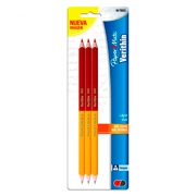 [BER-LAP-205300] Lápiz bicolor grafito-rojo duo triangular tarjeta con 3 piezas
