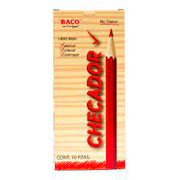 [BAC-LAP-CHECA10] Lápiz checador Baco rojo, lápiz checa 10 piezas