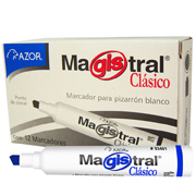 [AZO-MAR-83403C] Marcador Magistral Clásico punta cincel 6 mm color azul caja con 12 pzas