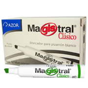 [AZO-MAR-83404C] Marcador Magistral Clásico punta cincel 6 mm color verde caja con 12 pzas