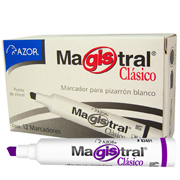 [AZO-MAR-83408C] Marcador Magistral Clásico punta cincel 6 mm color violeta caja con 12 pzas