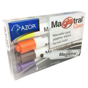 [AZO-MAR-83474C] Marcador Magistral Clásico punta cincel 6 mm colores surtidos empaque con 4 pzas