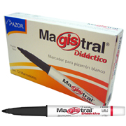 [AZO-MAR-84001C] Marcador Magistral Didáctico punta bala 2 mm color negro caja con 12 pzas