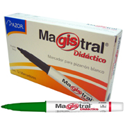[AZO-MAR-84004C] Marcador Magistral Didáctico punta bala 2 mm color verde caja con 12 pzas
