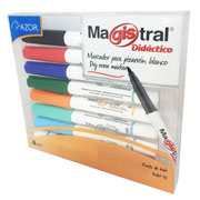 [AZO-MAR-84078] Marcador Magistral Didáctico punta bala 2 mm colores surtidos empaque con 8 pzas