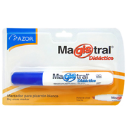 [AZO-MAR-8351AZ] Marcador Magistral Didáctico punta cincel 6 mm color azul blister con 1 pieza