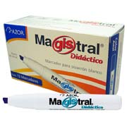 [AZO-MAR-8350AZC] Marcador Magistral Didáctico punta cincel 6 mm color azul caja con 12 piezas