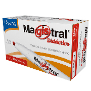 [AZO-MAR-8350ROC] Marcador Magistral Didáctico punta cincel 6 mm color rojo caja con 12 piezas